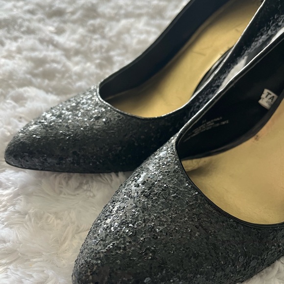 WOMEN’S MOSSIMO SPARKLE GLITTER BLACK STILETTOS HEELS - Picture 6 of 14